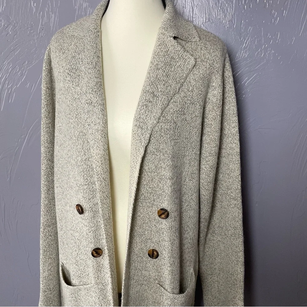 Staccato Women's Size Large Long Knit Open Front Cardigan - Picture 3 of 10